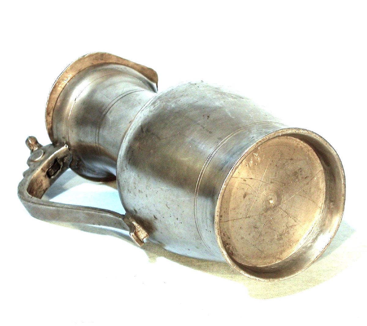 Rare Pewter Wine Pitcher - Essoyes (champagne), Early 18th Century-photo-3