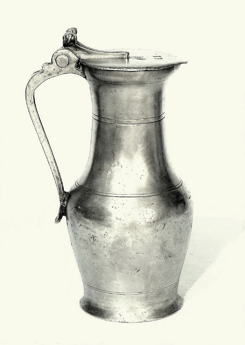 Rare Pewter Wine Pitcher - Essoyes (champagne), Early 18th Century