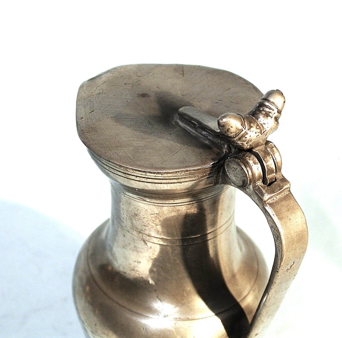 Pewter Wine Pitcher - Langres (champagne), 18th Century-photo-3