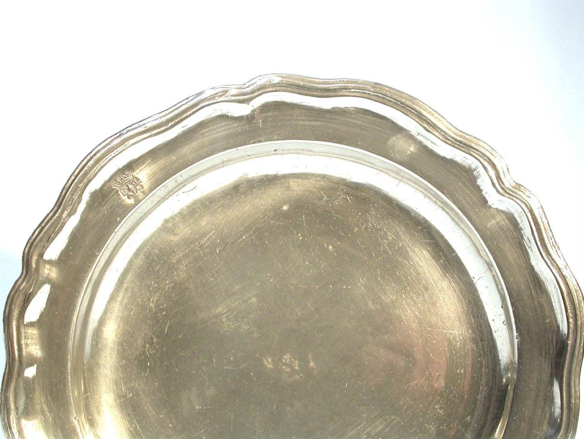 RARE PLAT EN ETAIN DE PONT-A-MOUSSON (LORRAINE), XVIII ème s-photo-1