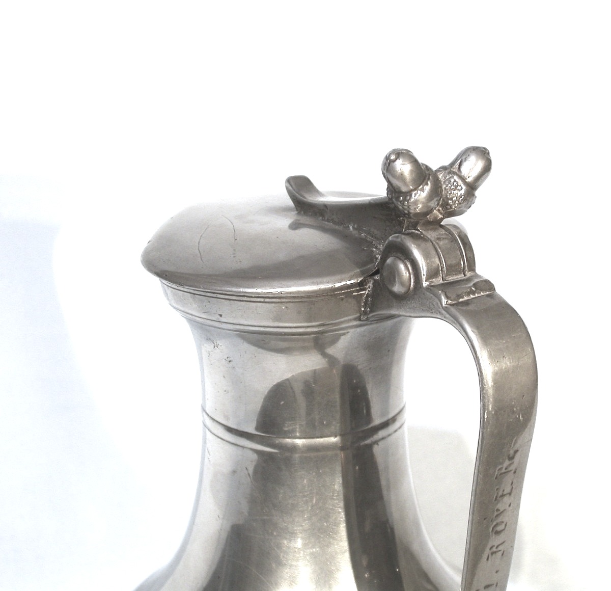 Very Rare Glass Pewter Wine Pitcher (brittany), 18th Century-photo-4