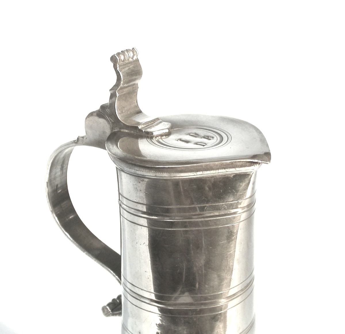 Pewter Wine Pitcher - Strasbourg, Very Early 19th Century.