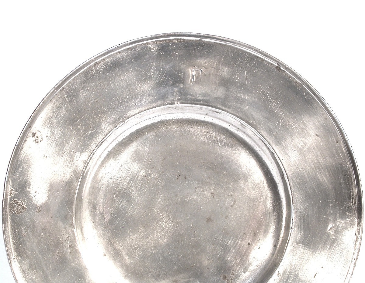 "cardinal" Plate In Pewter - Brussels, Circa 1700-photo-3