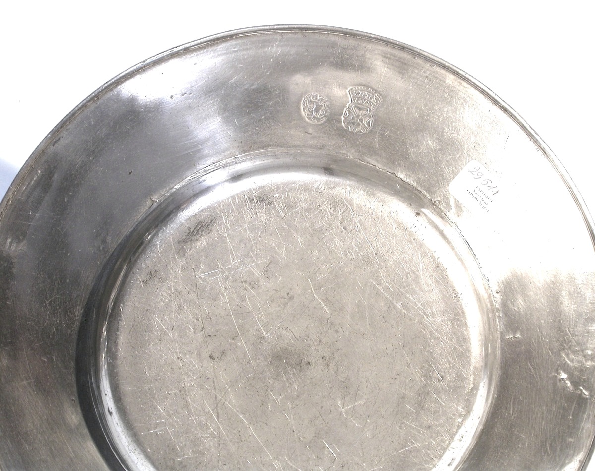 "cardinal" Plate In Pewter - Brussels, Circa 1700-photo-2