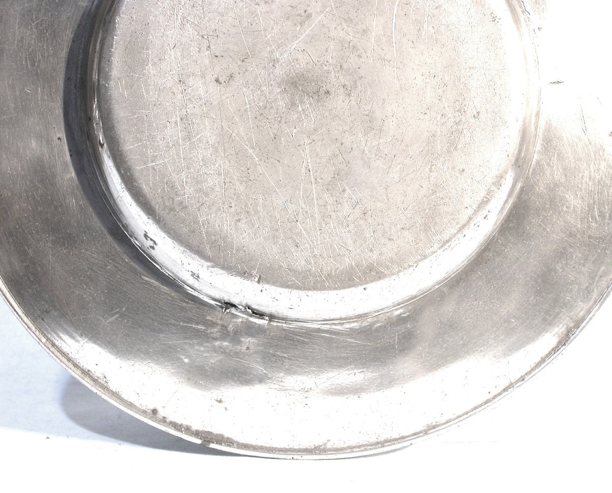 "cardinal" Plate In Pewter - Brussels, Circa 1700-photo-3