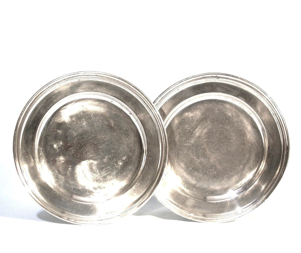 Pair Of Pewter Plates - Turin (italy), 18th Century