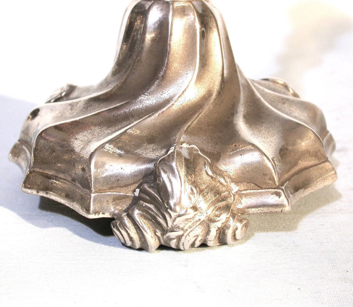 A Beautiful Pair Of Pewter Candlesticks - Hartogenbosh (netherlands), 18th Century-photo-4