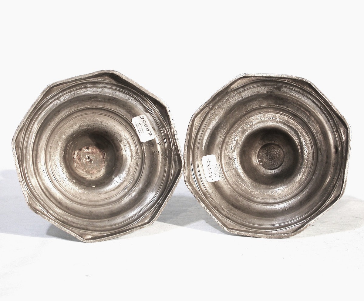 Set Of Three Pewter Torchlights - Avallon, Circa 1800-photo-1