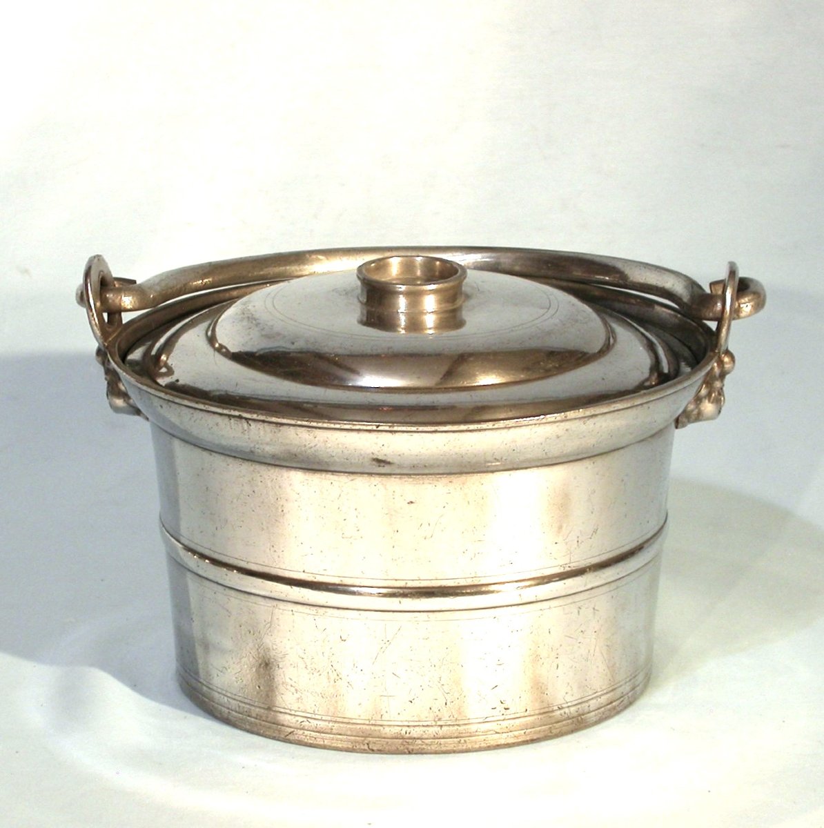 Pewter Dinner Carrier - Clamecy (burgundy), 19th Century-photo-2
