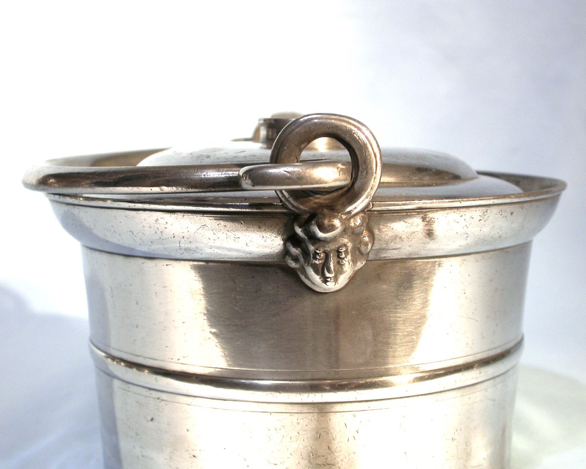 Pewter Dinner Carrier - Clamecy (burgundy), 19th Century-photo-4