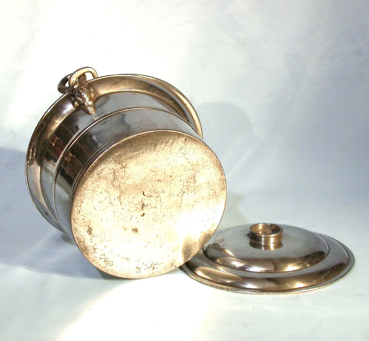 Pewter Dinner Carrier - Clamecy (burgundy), 19th Century-photo-2