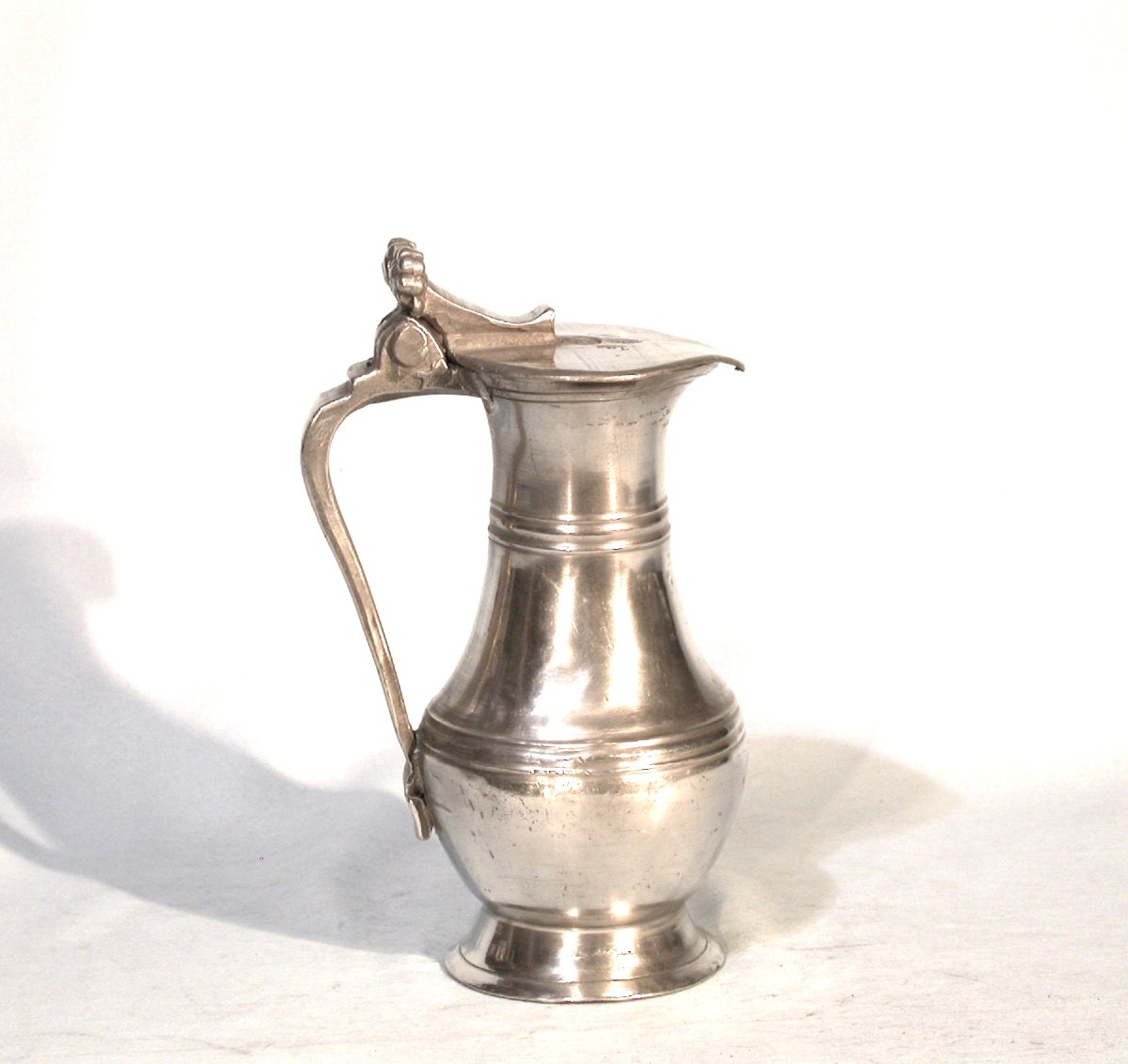 Very Rare Pewter Wine Pitcher From Joinville (champagne), Circa 1700-photo-2
