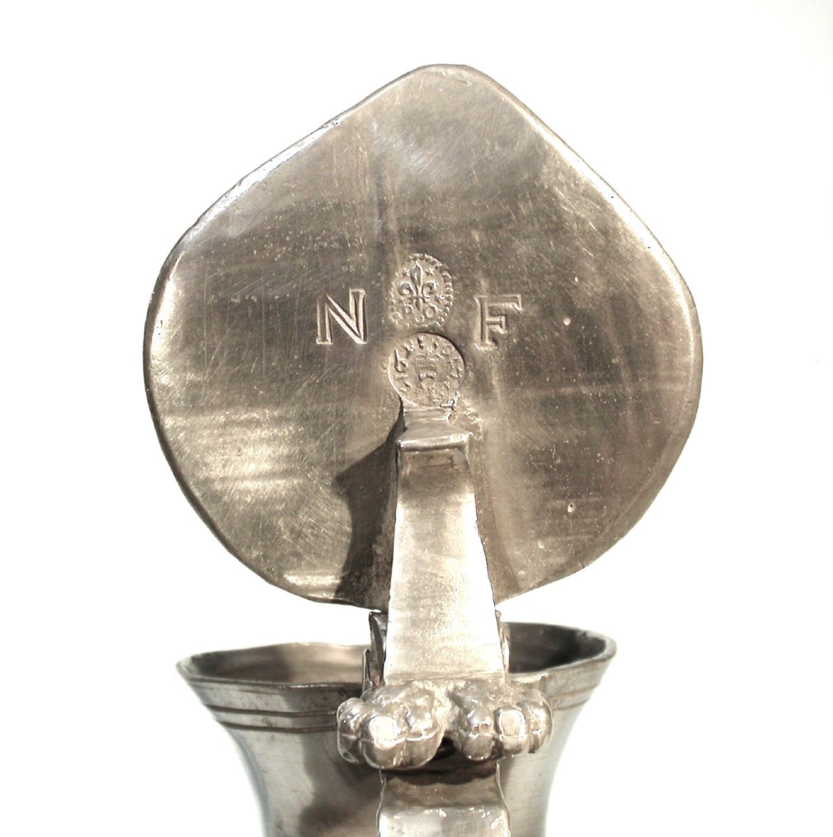 Very Rare Pewter Wine Pitcher From Joinville (champagne), Circa 1700-photo-4