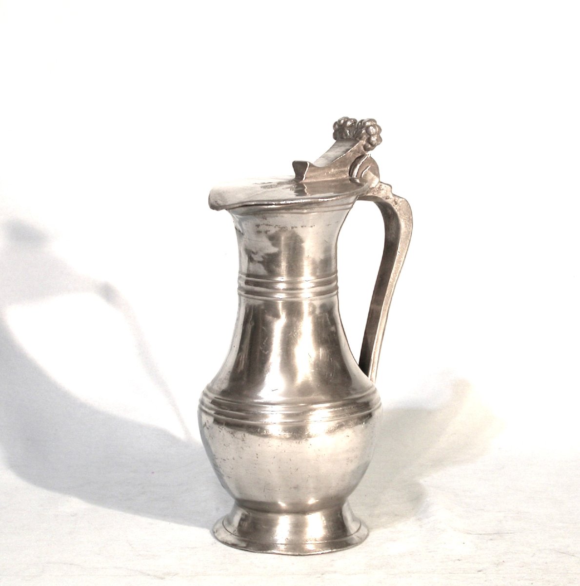 Very Rare Pewter Wine Pitcher From Joinville (champagne), Circa 1700-photo-5