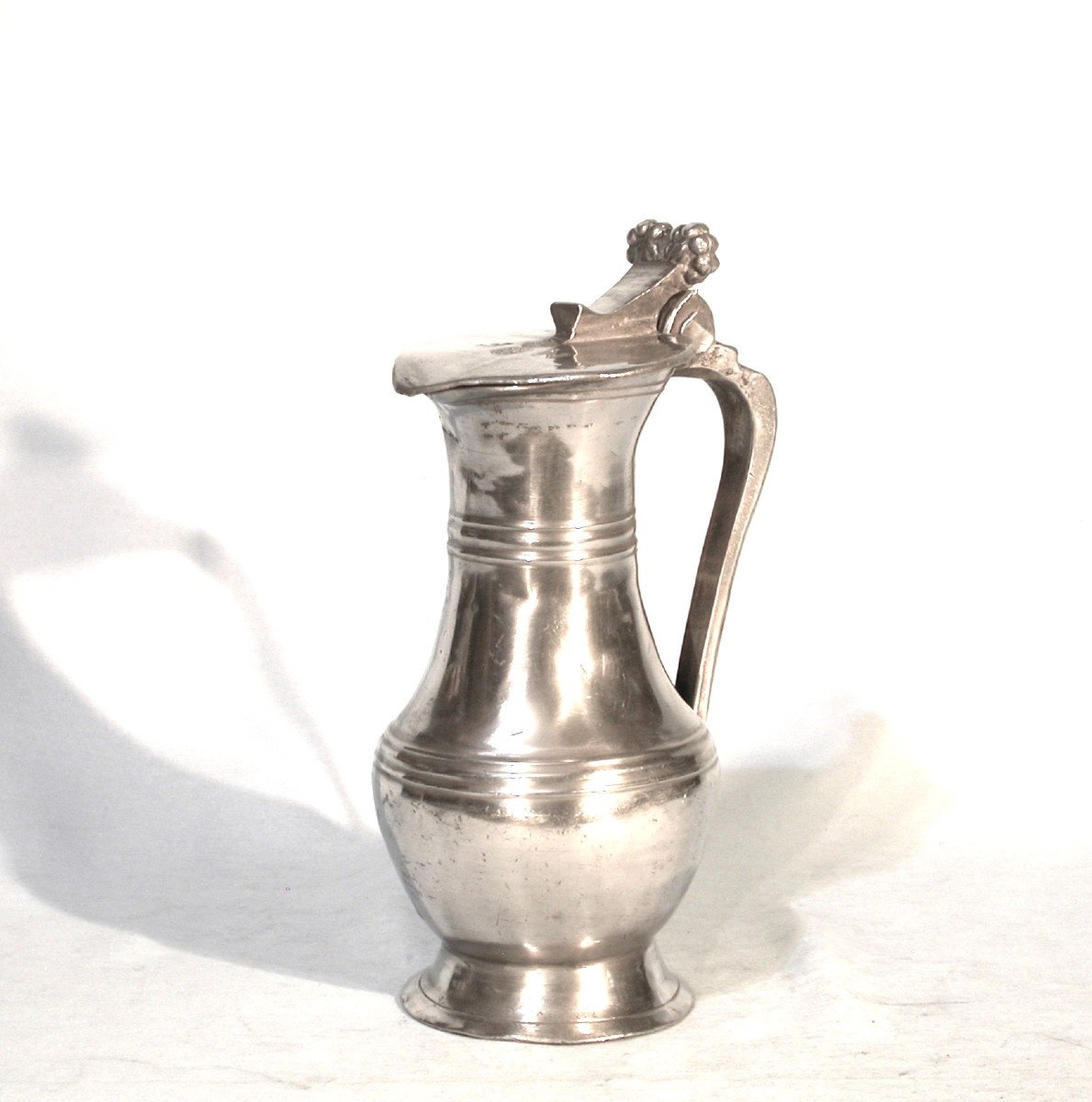 Very Rare Pewter Wine Pitcher From Joinville (champagne), Circa 1700