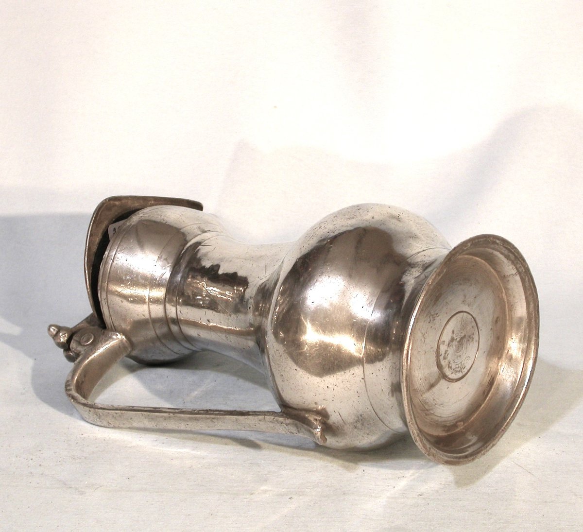 Extremely Rare Pewter Wine Pitcher - Mirecourt (lorraine), Circa 1700-photo-1