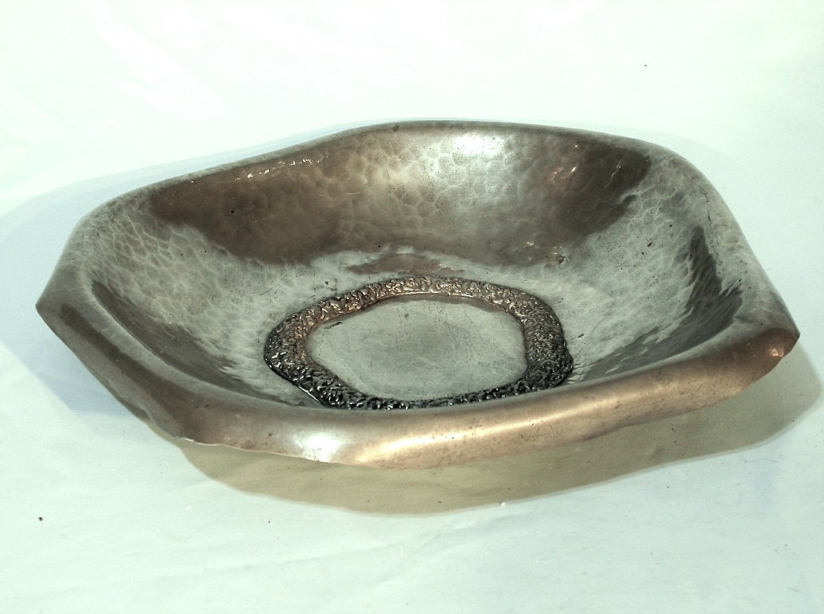 "art Deco" Pewter Bowl By Rene Delavan-photo-1