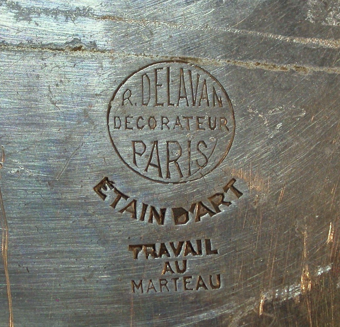 "art Deco" Pewter Bowl By Rene Delavan-photo-2