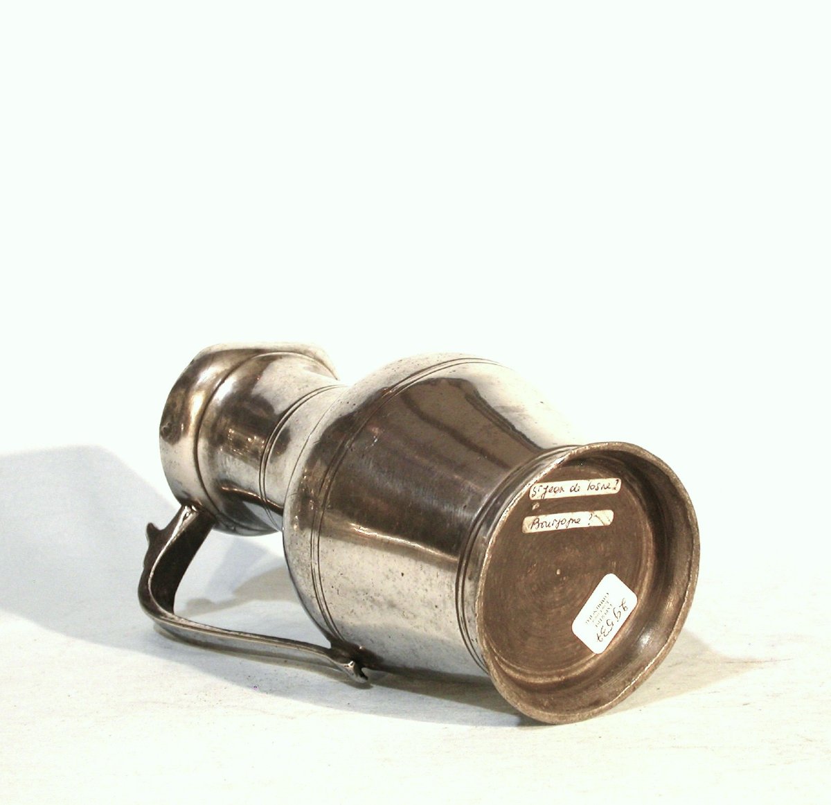 Open Pewter Wine Pitcher - Burgundy Or Champagne, 18th Century-photo-3