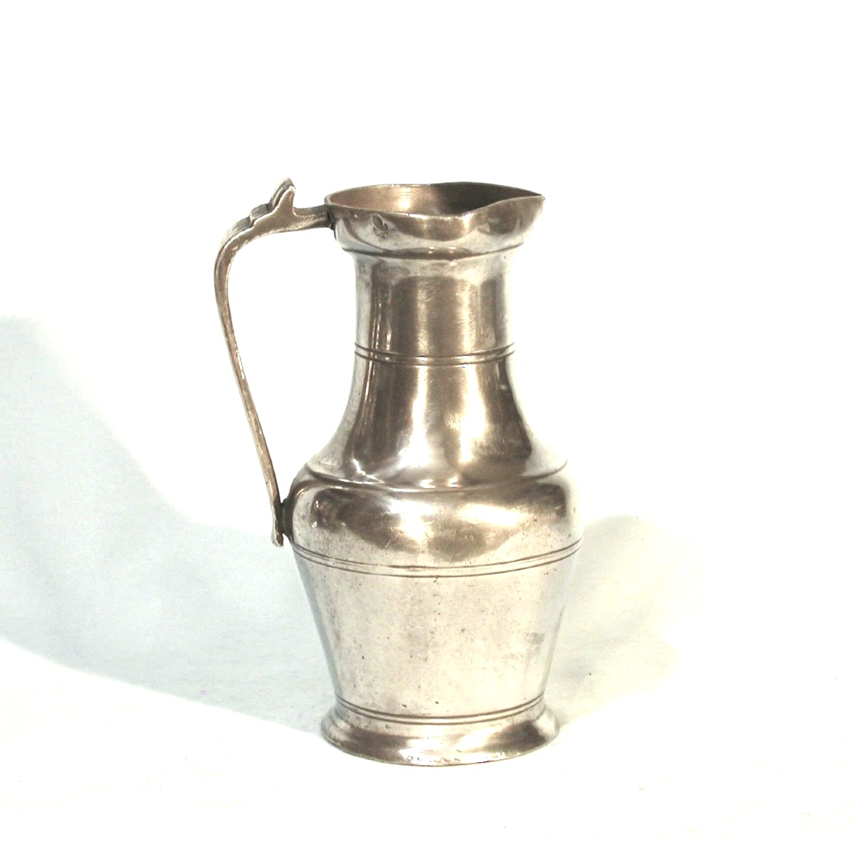 Open Pewter Wine Pitcher - Burgundy Or Champagne, 18th Century-photo-2
