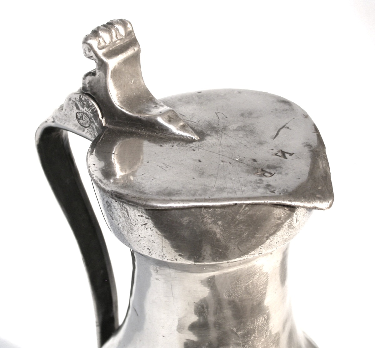 Pewter Wine Pitcher - Pontoise, 18th Century-photo-3