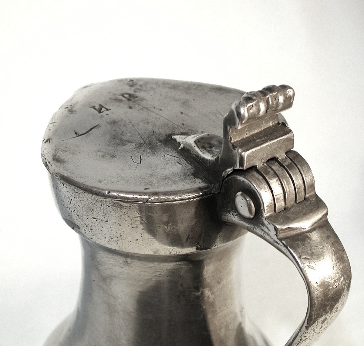 Pewter Wine Pitcher - Pontoise, 18th Century-photo-4
