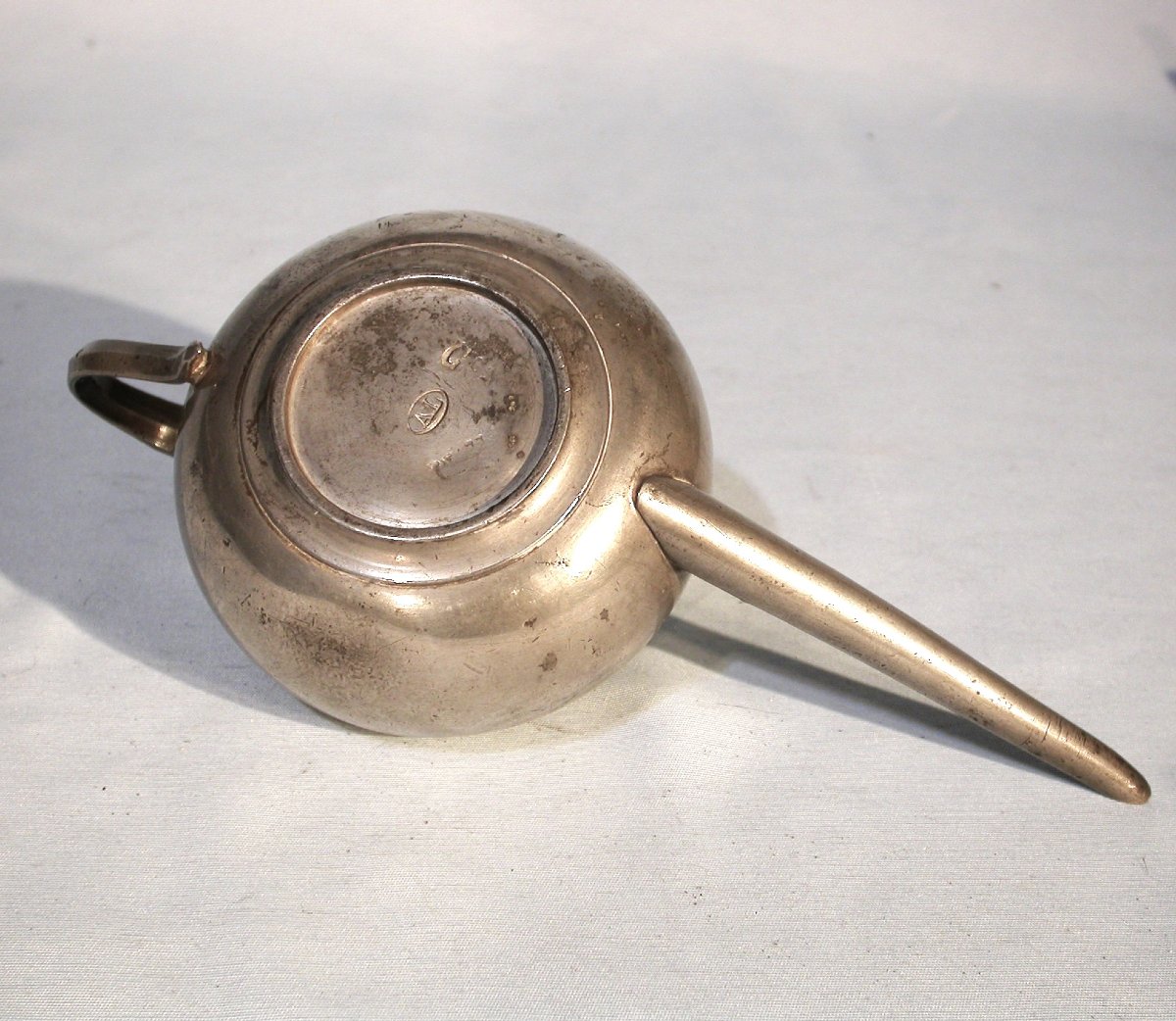 Medicine - Pewter Baby Bottle Known As A Sick Duck - Paris, 19th Century-photo-4