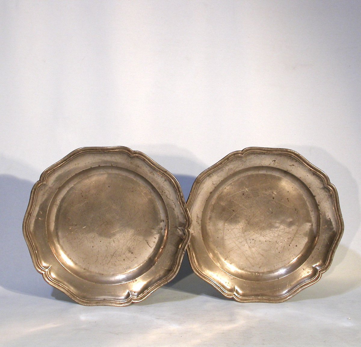 Set Of 8 Pewter Plates - Brussels, 18th Century-photo-1