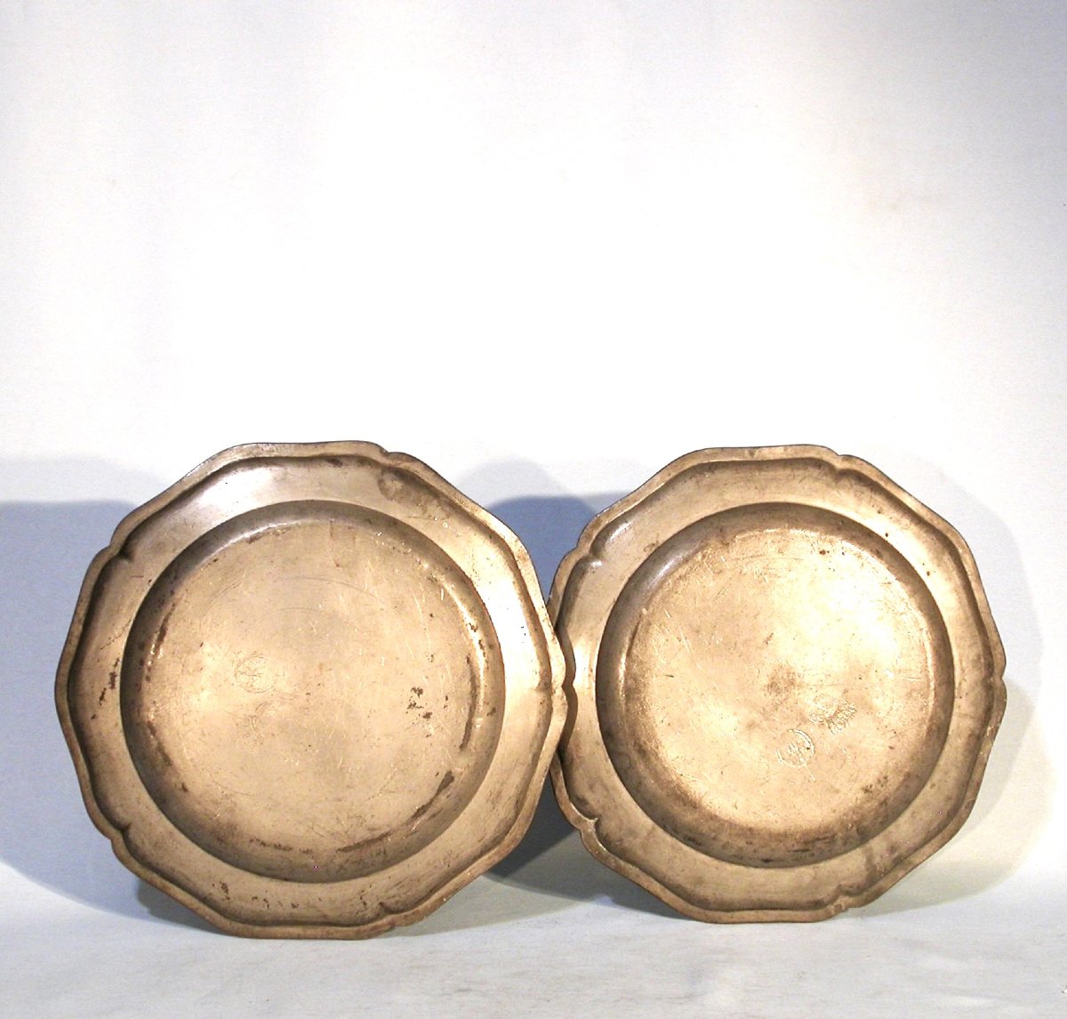Set Of 8 Pewter Plates - Brussels, 18th Century-photo-4