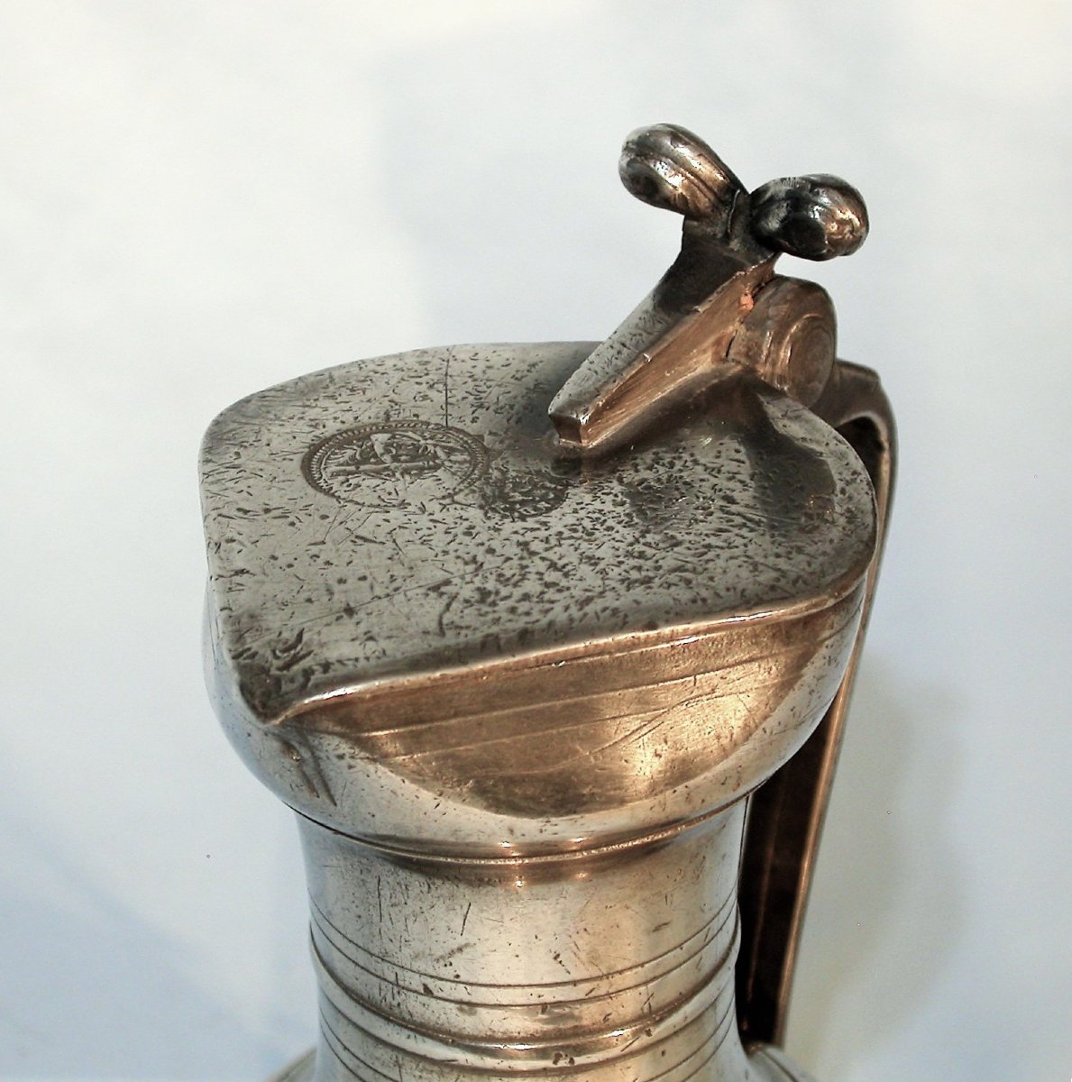 Pewter Wine Pitcher - Vevey, 18th Century-photo-3