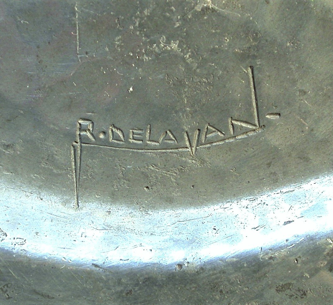 "art Deco" Pewter Bowl By Rene Delavan-photo-1