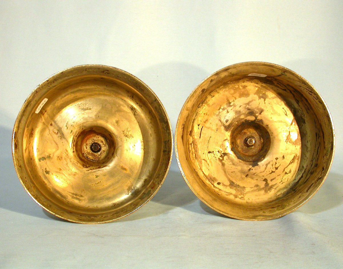 Rare Set Of Four Bronze Torchlights - Spain, Circa 1600-photo-1