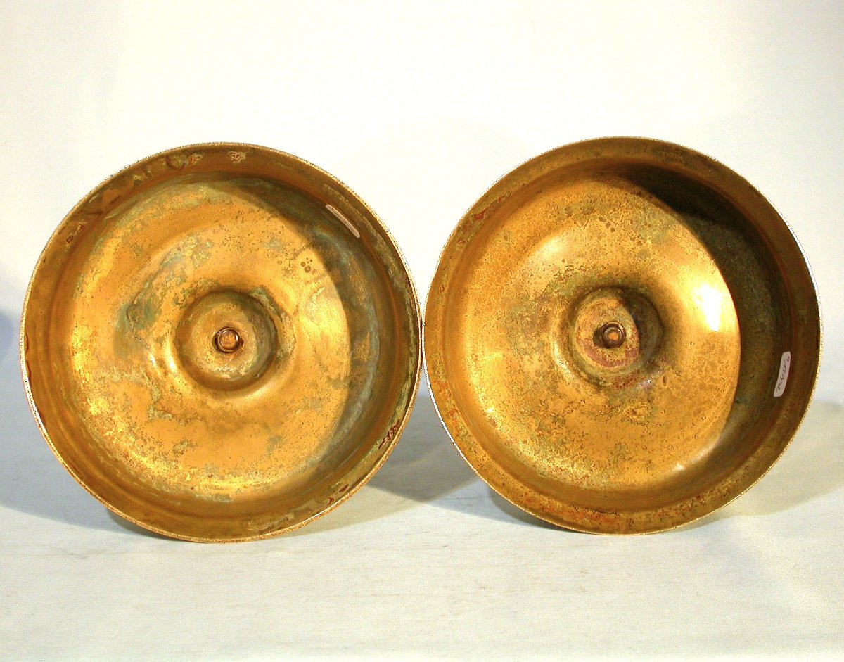 Rare Set Of Four Bronze Torchlights - Spain, Circa 1600-photo-2