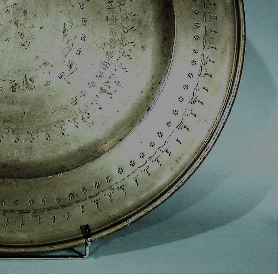Very Large Pewter Dish - Turin, 18th Century-photo-3