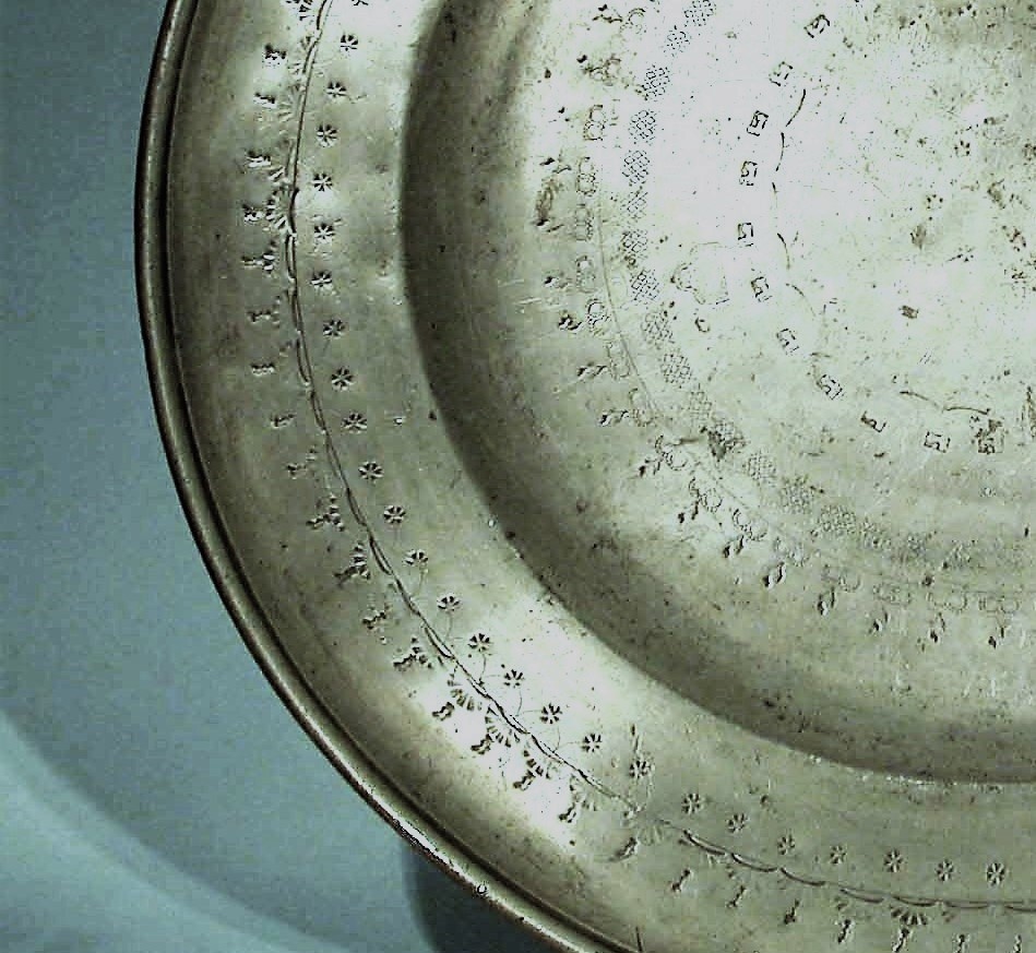 Very Large Pewter Dish - Turin, 18th Century-photo-4