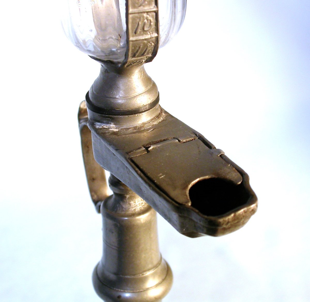 RARE HORLOGE À HUILE EN ETAIN - SAXE (?), DEBUT DU XIX ème s-photo-2