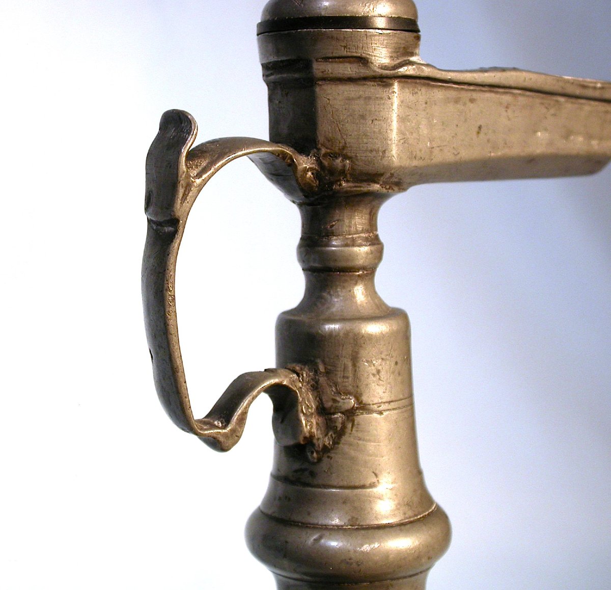 RARE HORLOGE À HUILE EN ETAIN - SAXE (?), DEBUT DU XIX ème s-photo-5