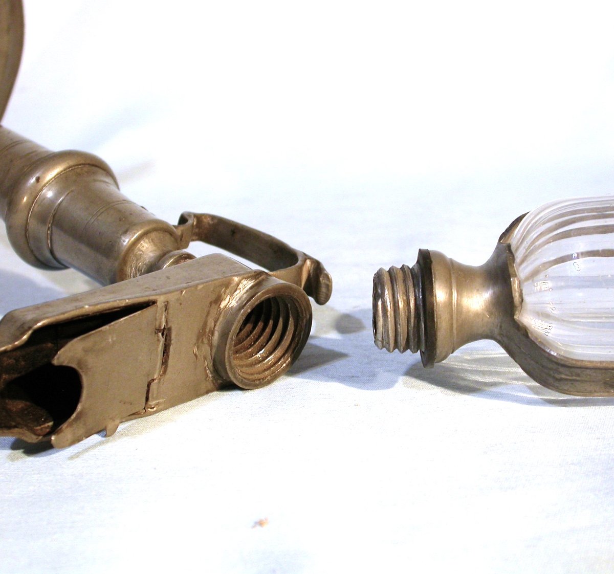 RARE HORLOGE À HUILE EN ETAIN - SAXE (?), DEBUT DU XIX ème s-photo-6