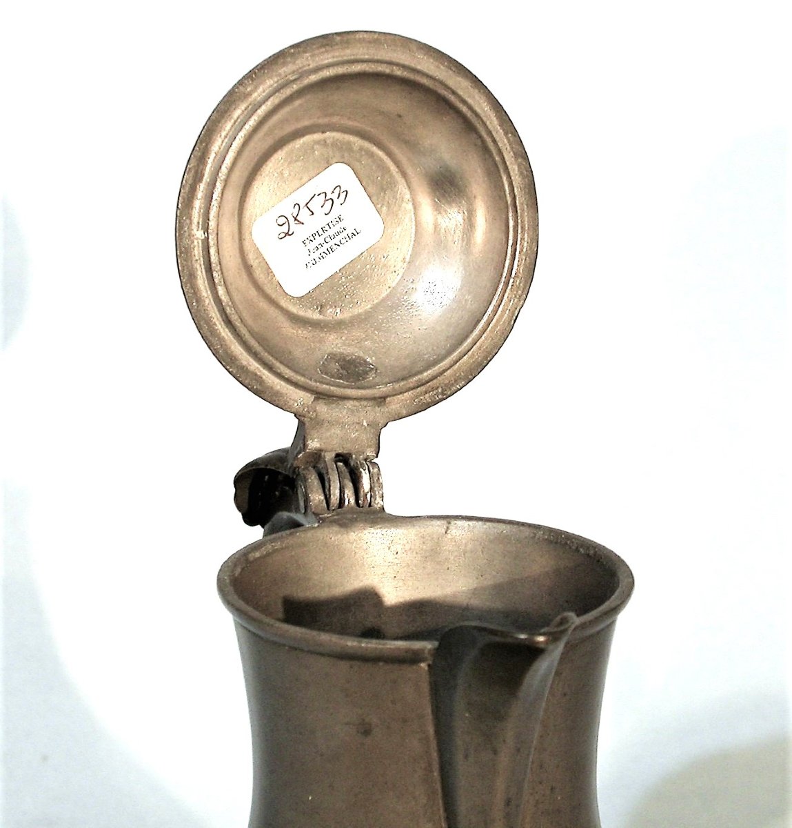 Pewter Wine Jug - Valenciennes, 19th C-photo-1