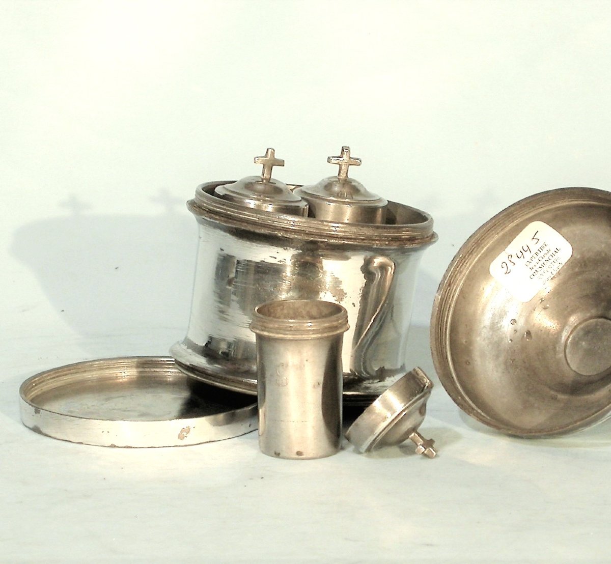 Holy Oil Case In Pewter - Toulouse, Early 19th C.-photo-2