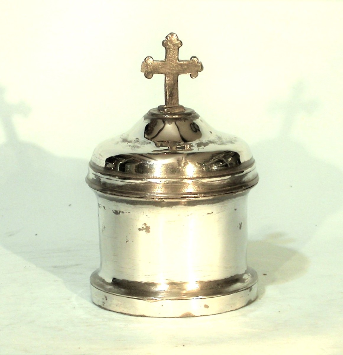 Holy Oil Case In Pewter - Toulouse, Early 19th C.