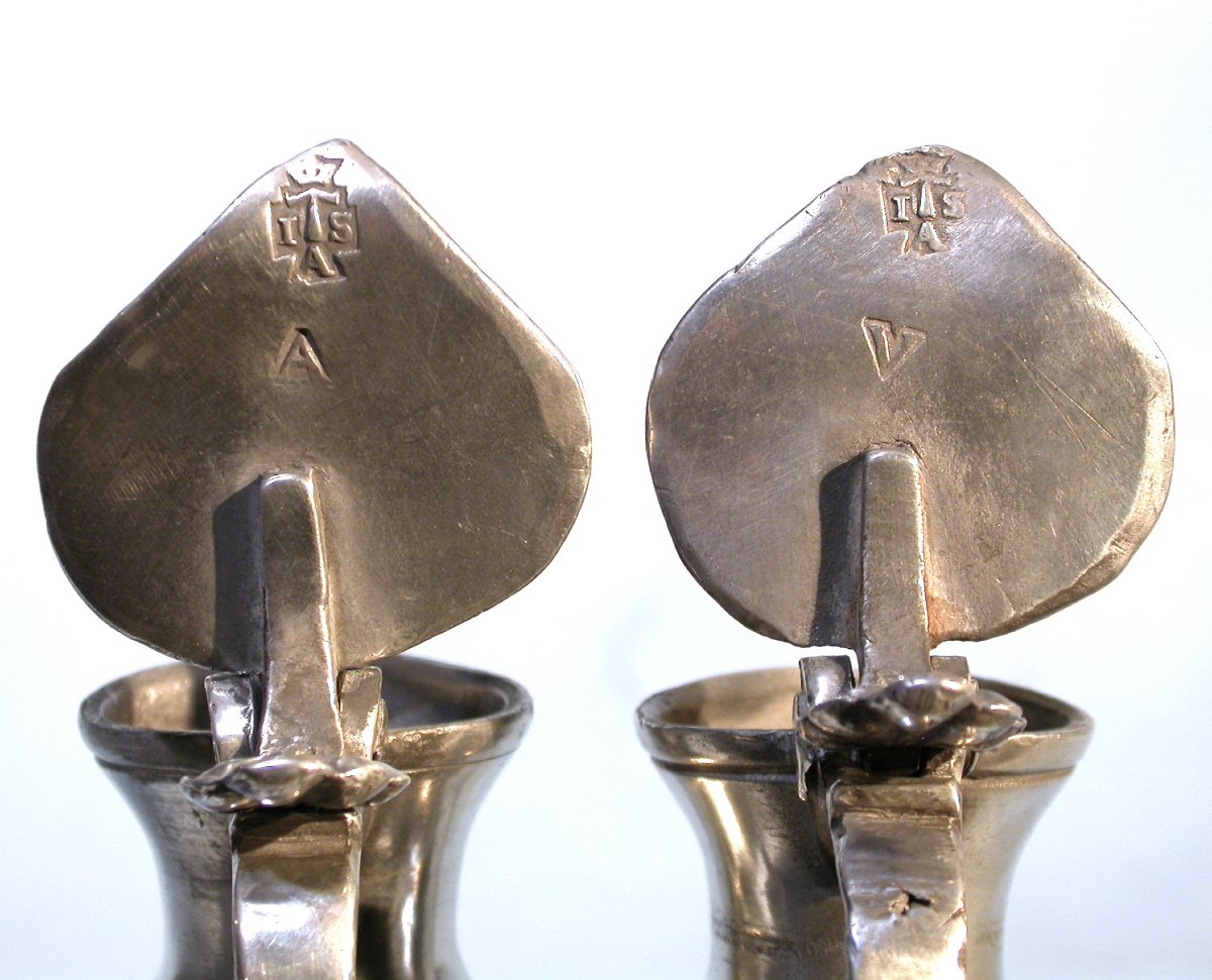 BURETTES LITURGIQUES EN ETAIN - AUXERRE (BOURGOGNE), XVIII ème s-photo-4