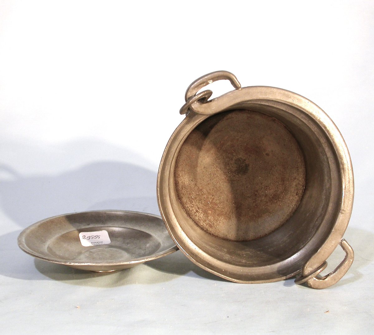 Small Dinner Stand In Pewter - Clamecy (bourgogne) - Mid 19th C-photo-1