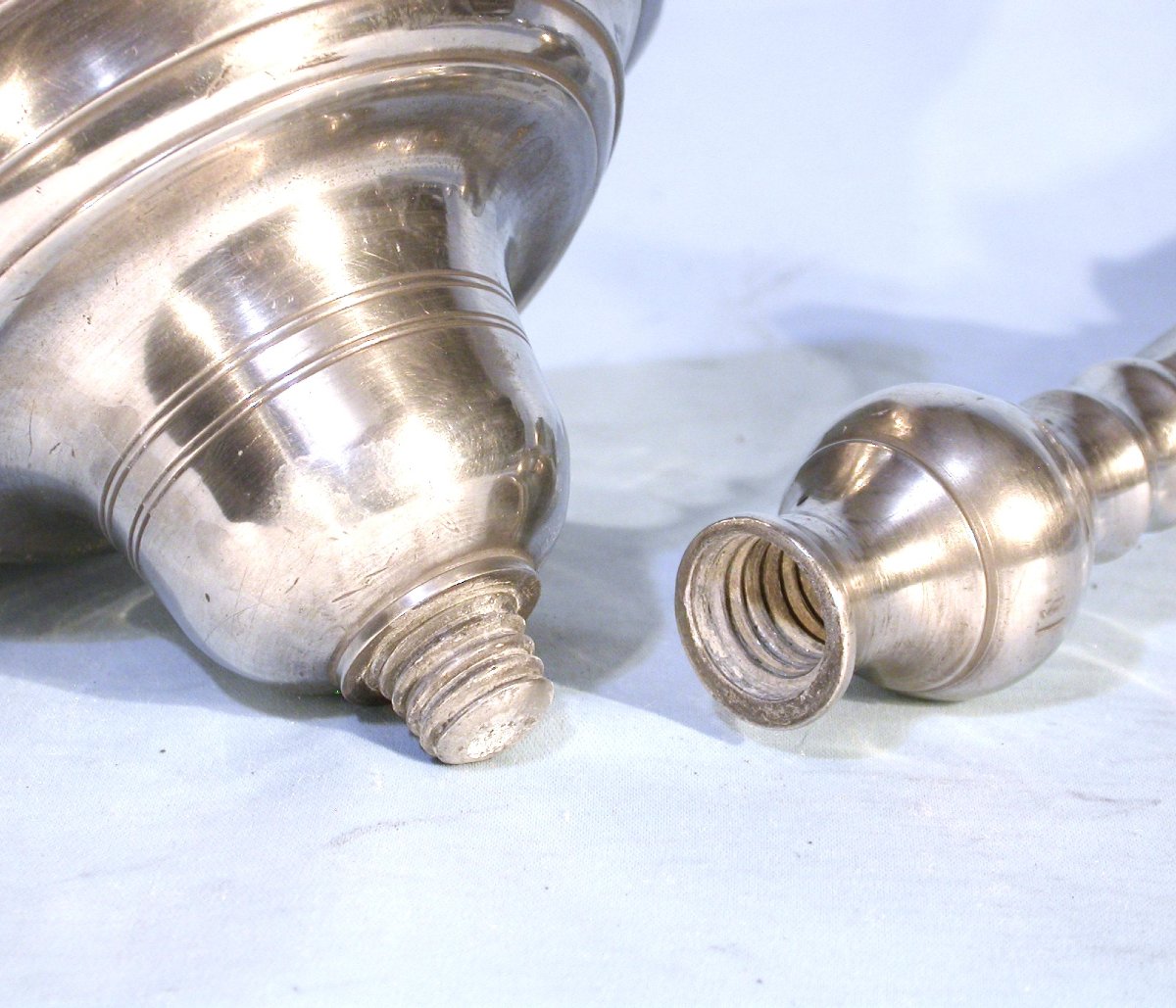 Pair Of Pewter Torches - Bordeaux (?), Circa 1800-photo-2