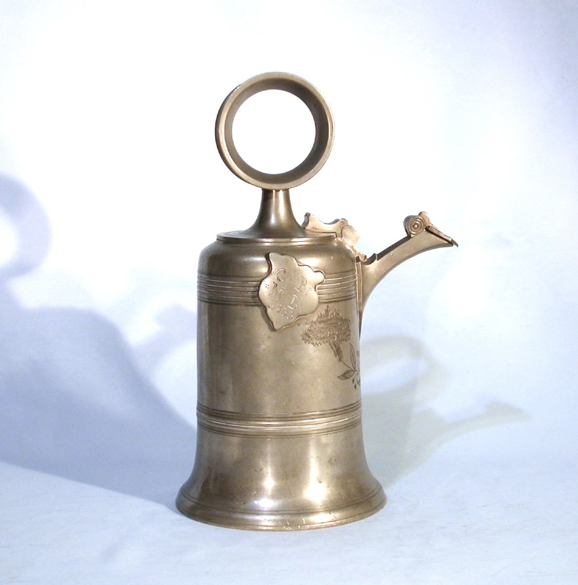 Large Pewter Wine Bottle (glockenkanne) - Schaffhausen (schaffouse), Circa 1800