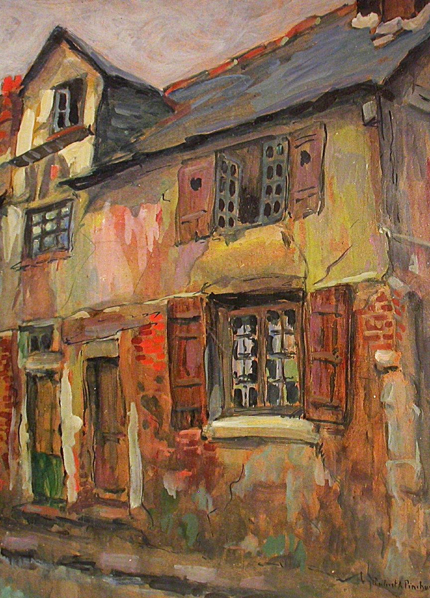 TABLEAU POSTIMPRESSIONNISTE - HUILE SUR CARTON DE ROBERT PINCHON-photo-3