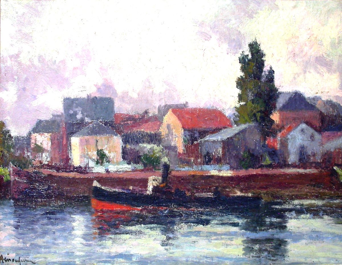 Painting - Post-impressionist Oil On Canvas By Narcisse Henoque-photo-2