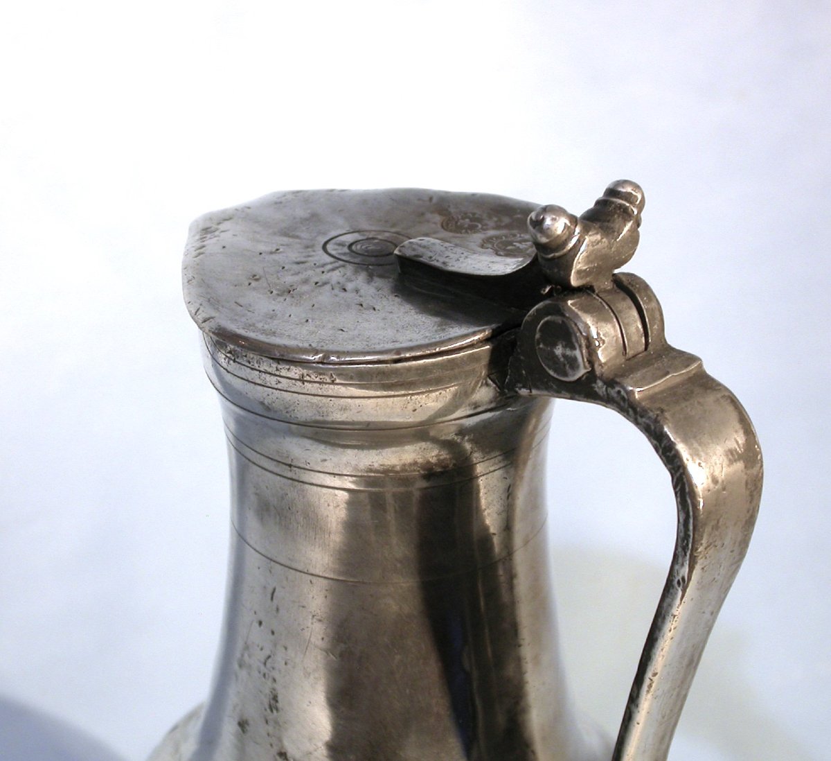 Extremely Rare Pewter Pitcher- Arc-en-barrois (champagne), Circa 1700-photo-3