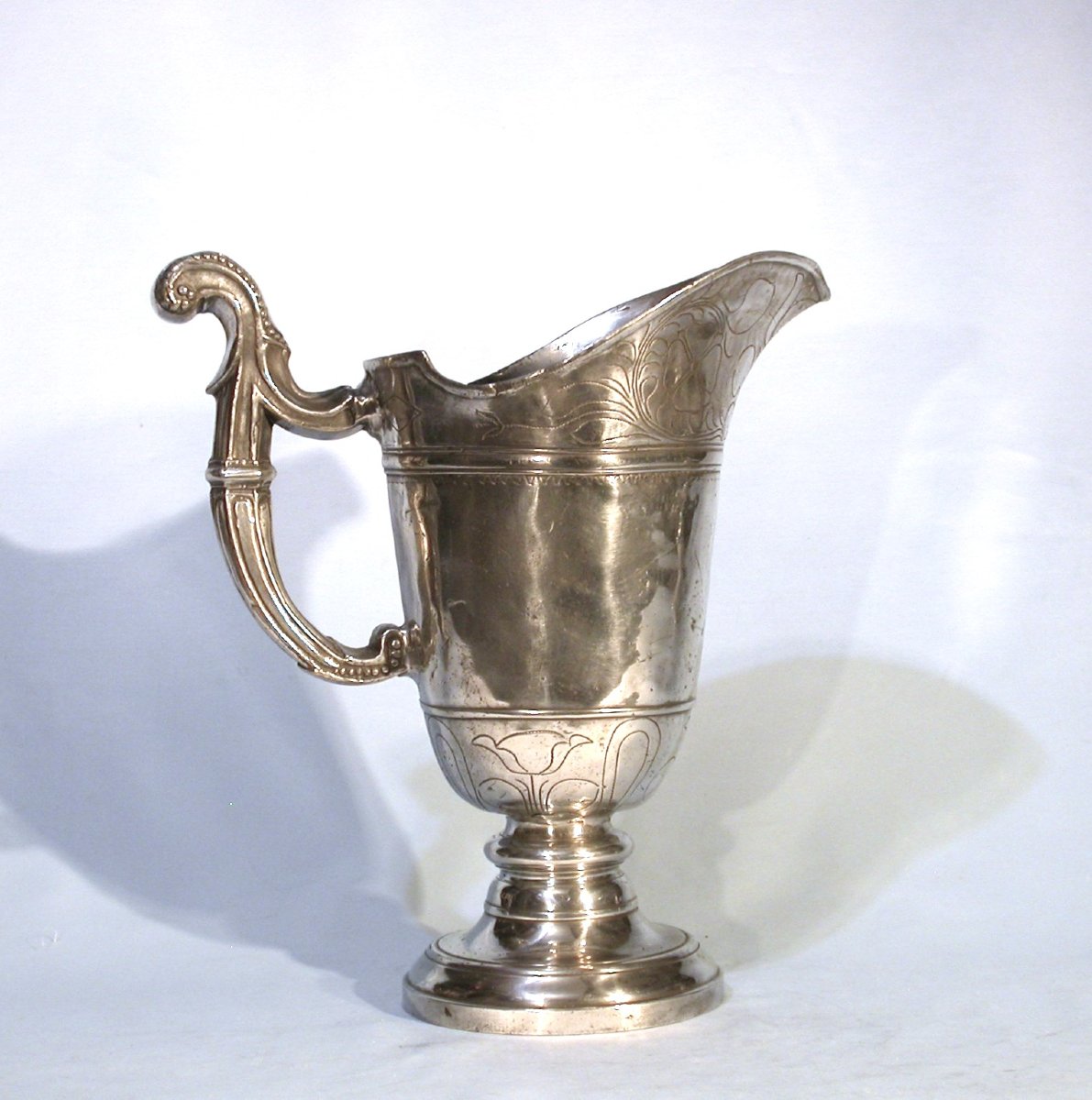 A Unique Pewter Pitcher From Saint-nicolas-de-port (lorraine), 18th Century-photo-2