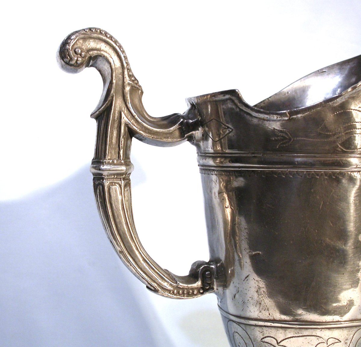 A Unique Pewter Pitcher From Saint-nicolas-de-port (lorraine), 18th Century-photo-3